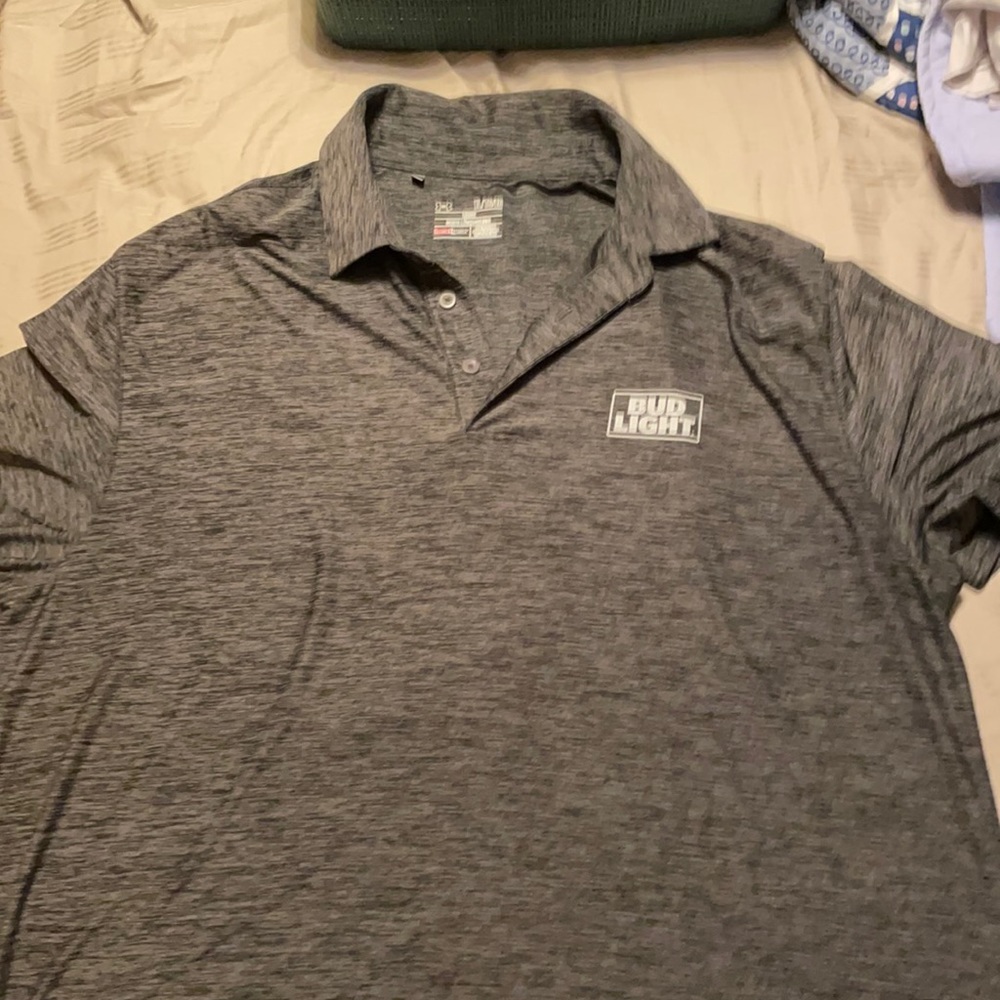 Under Armor Bud Light Grey Polo XL